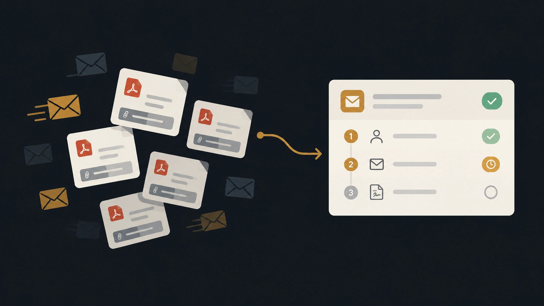 A comparison between scattered emailed PDF attachments and one controlled online document signing workflow